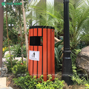 Thùng rác tròn ngoài trời sân vườn TR-T