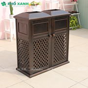 Thùng rác đôi, nhôm đúc nhập khẩu cao cấp TR-FNd