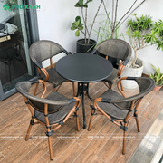 Bộ bàn ghế Textilene giả cổ cho quán cà phê sân vườn GL-GCT02
