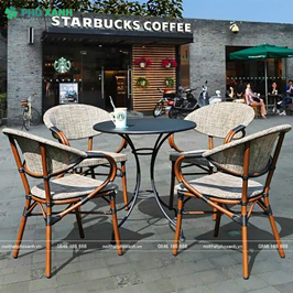 Bộ bàn ghế cafe ngoài trời Textilene giả cổ GL-GCT
