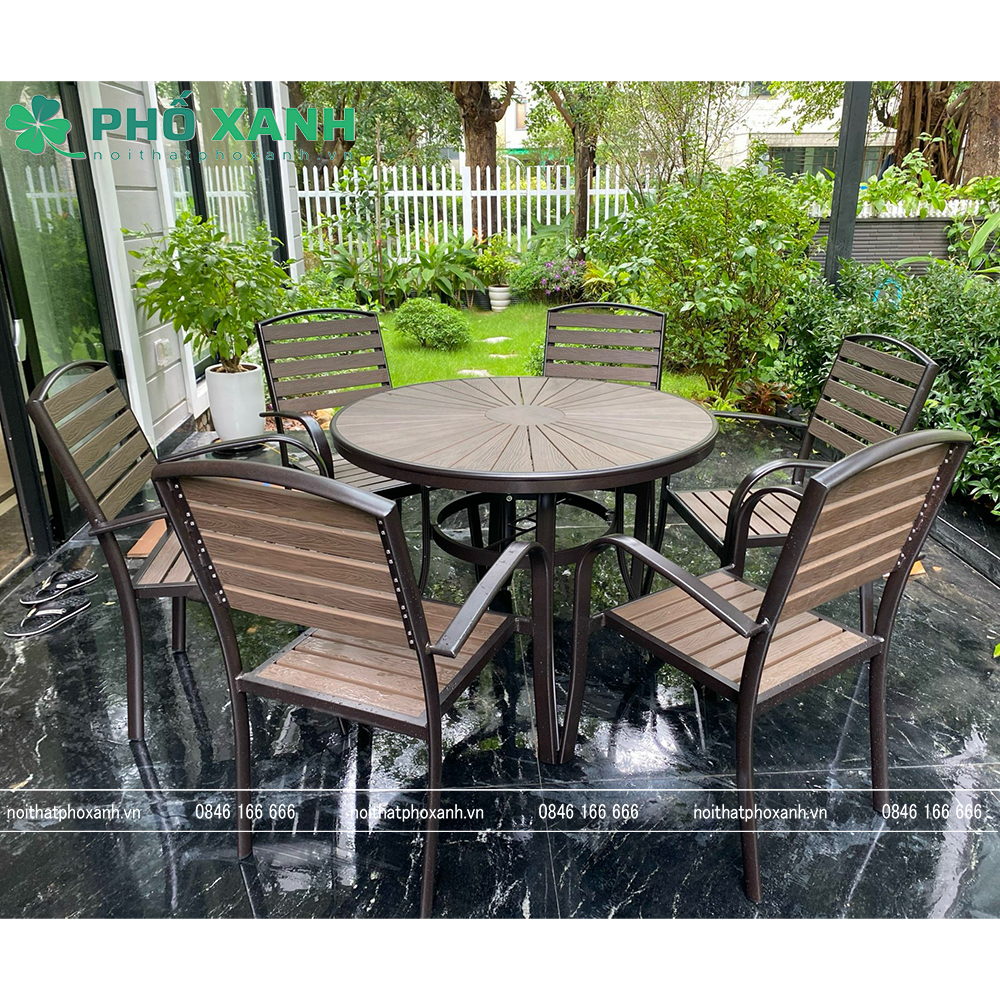 Bộ bàn ghế Composite sân vườn, nhà hàng, cafe BCP-105NXKD