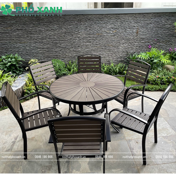 Bộ bàn ghế Composite sân vườn, nhà hàng, cafe BCP-105NXKD