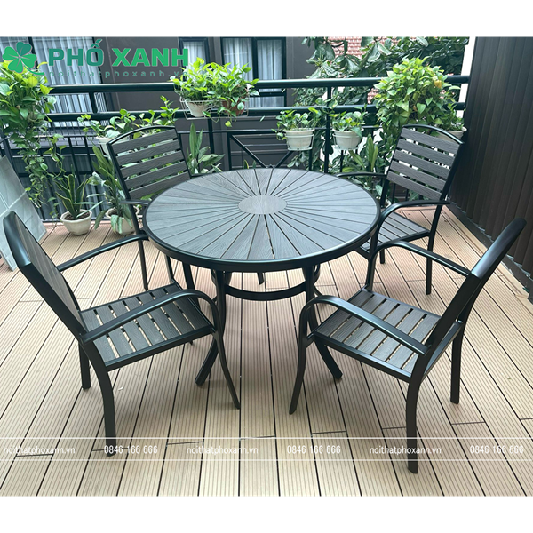 Bộ bàn ghế Composite sân vườn, nhà hàng, cafe BCP-105NXKD