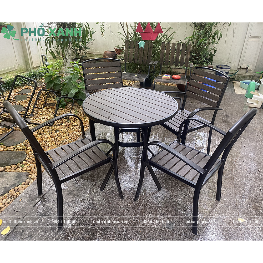 Bộ bàn ghế nhựa Composite nhà hàng,sân vườn BCP-80NXKD