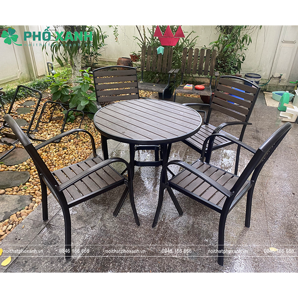 Bộ bàn ghế nhựa Composite nhà hàng,sân vườn BCP-80NXKD