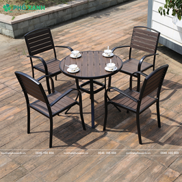 Bộ b&agrave;n ghế nhựa Composite nh&agrave; h&agrave;ng,s&acirc;n vườn BCP-80NXKD