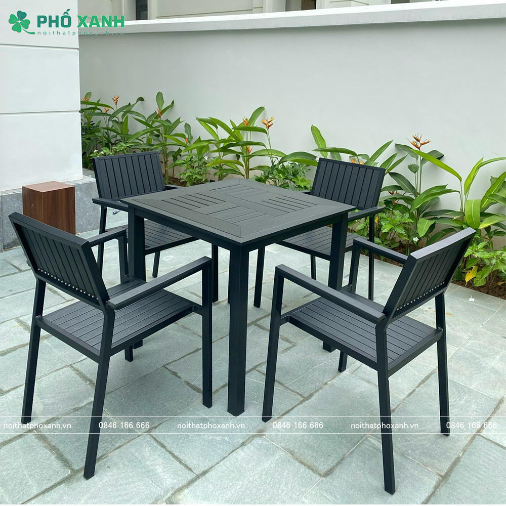 Bộ bàn ghế nan nhựa Composite