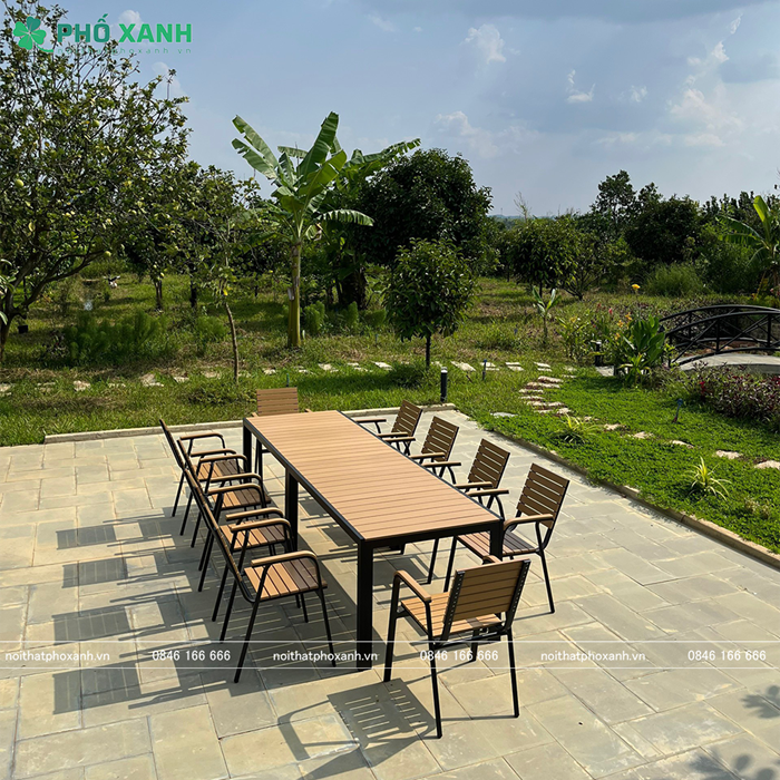 Bộ b&agrave;n ghế nan nhựa Composite (Polywood) BCP-15090