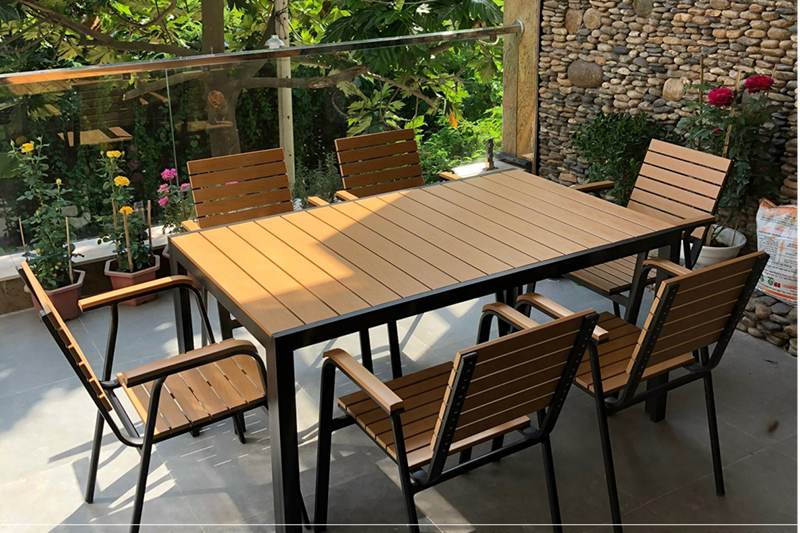 Bộ b&agrave;n ghế nan nhựa Composite nh&agrave; h&agrave;ng qu&aacute;n cafe BCP-15090