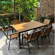 Mua Bộ bàn ghế nan nhựa Composite nhà hàng quán cafe BCP-15090 Đen