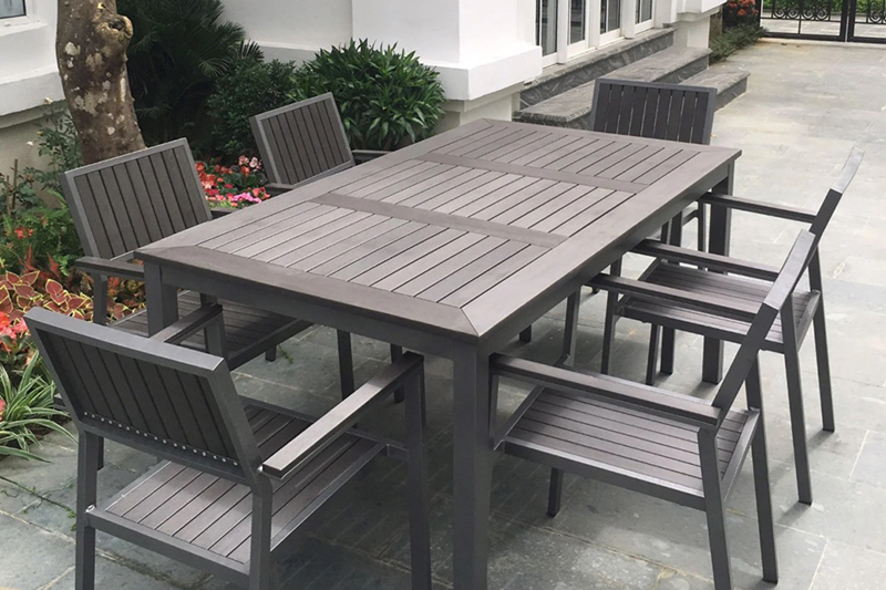 Bộ b&agrave;n ghế nan nhựa Composite nh&agrave; h&agrave;ng qu&aacute;n cafe BCP-16090NXKX