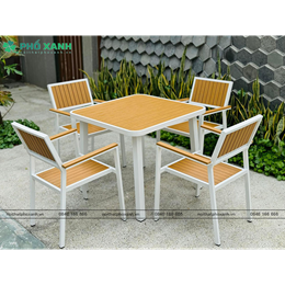 Bộ bàn ghế nhà hàng, cafe sân vườn chất liệu Composite (Polywood) BCP-8080NVKT