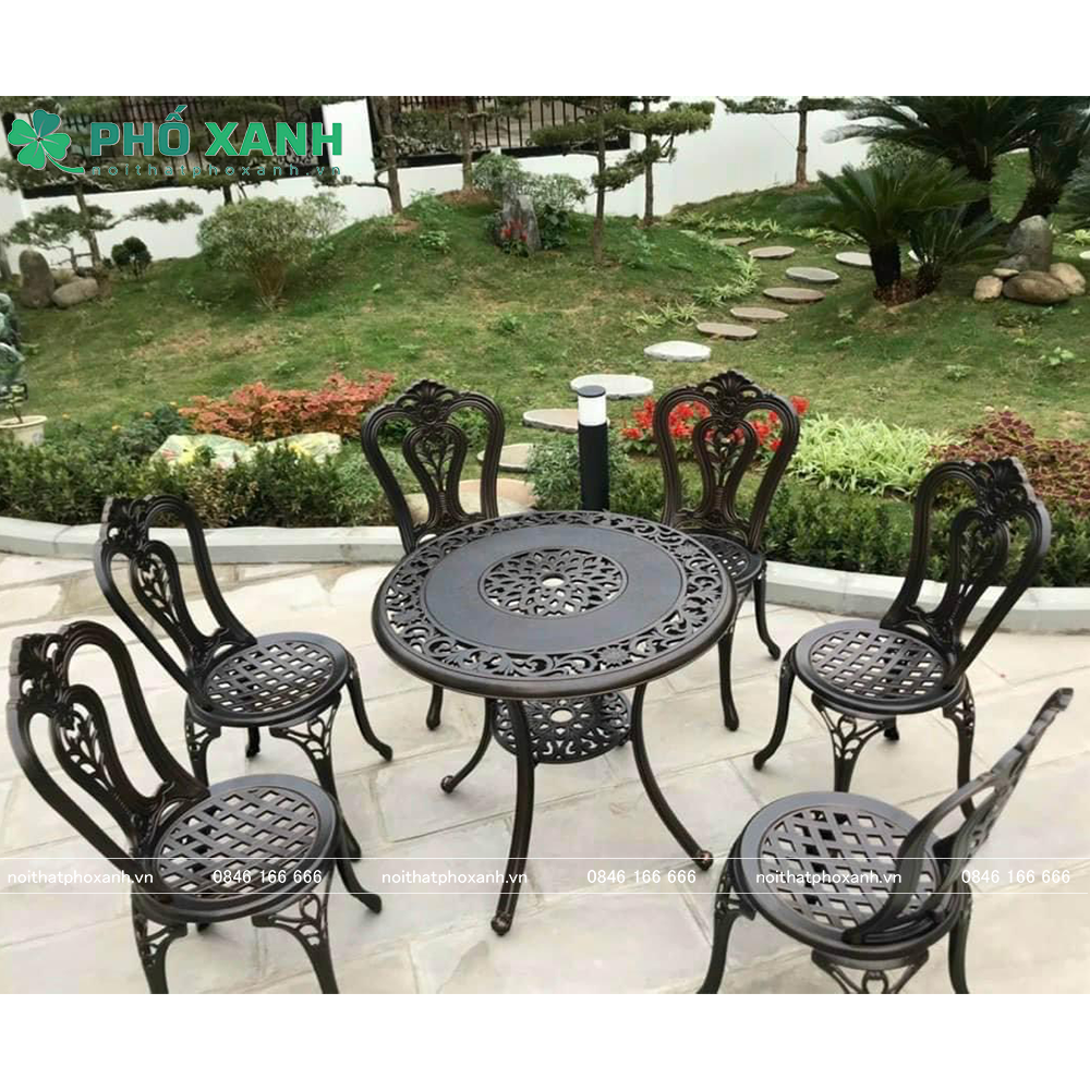 Bộ bàn ghế ngòai trời hợp kim nhôm đúc BND-HV80NND