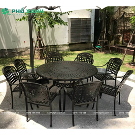 Bộ bàn ghế  sân vườn nhôm đúc BND-150D dành cho khôn gian rộng