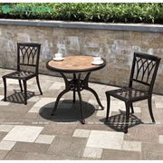 Bộ bàn ghế tròn hợp kim nhôm đúc mặt đá BND-MD80WD