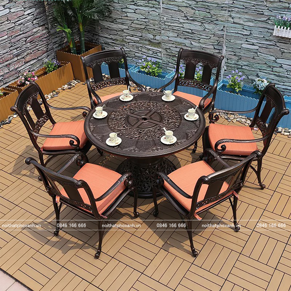 Bộ bàn ghế hợp kim nhôm đúc cao cấp nhập khẩu BND-123CCD