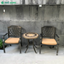 Bộ bàn ghế nhôm đúc nhỏ mặt đá phù hợp với ban công chung cư,sân vườn BND-MD70TGD