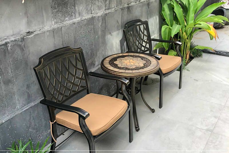 Bộ bàn ghế nhôm đúc nhỏ mặt đá BND-MD70TGD