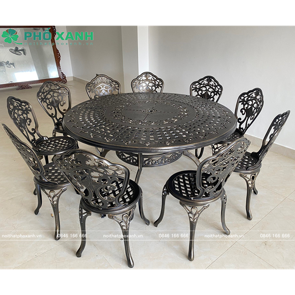 Bộ bàn ghế ngòai trời nhôm đúc BND-150NND dành cho khôn gian rộng