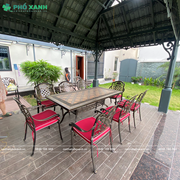 Bộ bàn ghế nhôm đúc mặt đá 8 ghế nhập khẩu BND-MD18998VD