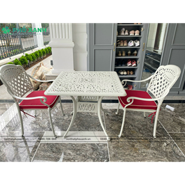 Đặt hàng Bộ bàn ghế nhôm đúc hình vuông BND-9090TK