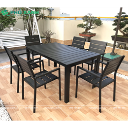 Bộ bàn ghế nan nhựa Composite nhà hàng quán cafe BCP-15080NDKD