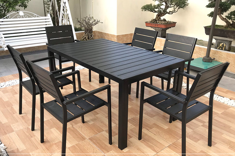 Bộ bàn ghế nan nhựa Composite BCP-15080NDKD