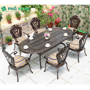 Bàn nhôm đúc hình elip ngoài trời BND-BD21001100TTD 6-8 ghế lựa chọn tối ưu cho không gian lớn