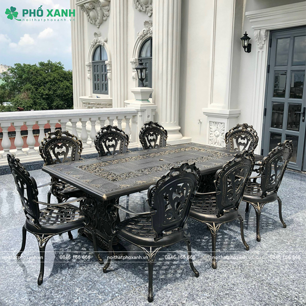 Bộ bàn ghế nhôm đúc ngoài trời cao cấp  BND-CC21001100D lựa chọn tối ưu cho  biệt thự sân vườn