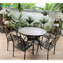 Bộ bàn ghế hợp kim nhôm đúc mặt đá dành cho sân vườn biệt thự BND-MD120D