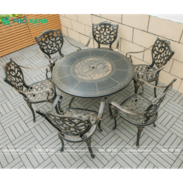 Bàn nhôm đúc tròn mặt liền kết hợp nướng BBQ ngoài trời cho 6 người BND-NML120HHD