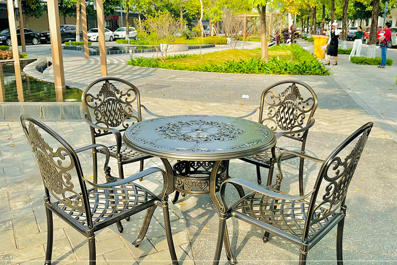 Bộ b&agrave;n ghế nh&ocirc;m đ&uacute;c sơn tĩnh điện BND-HVM100D