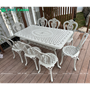 Bộ bàn ghế nhôm đúc ngoài trời hình chữ 6 - 8 ghế BND-17090NNTK