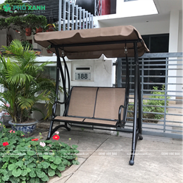 Xích đu 2 chỗ có mái che ngoài trời