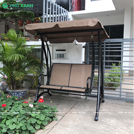 Xích đu 2 chỗ có mái che ngoài trời
