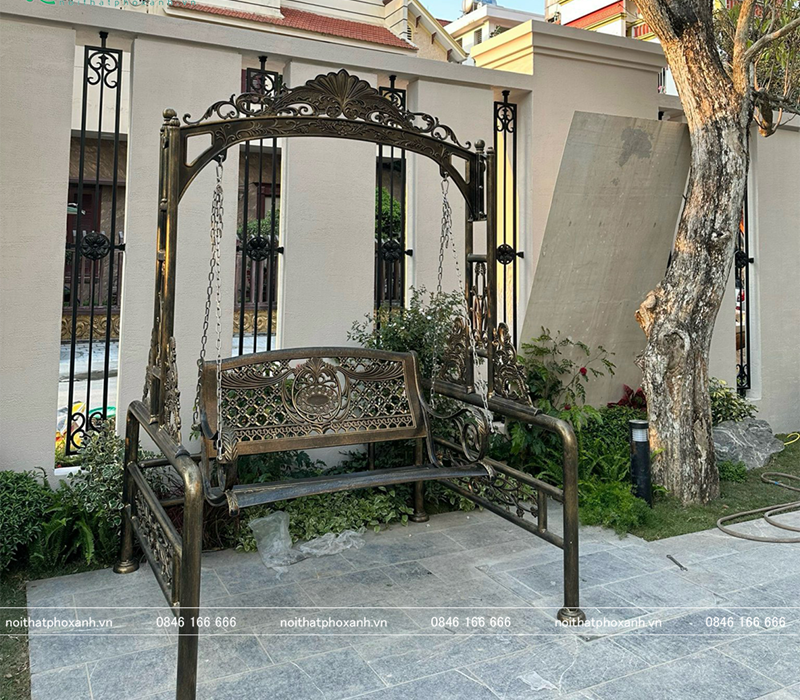 X&iacute;ch đu full hợp kim nh&ocirc;m đ&uacute;c ngo&agrave;i trời s&acirc;n vườn, biệt thự XD-FN