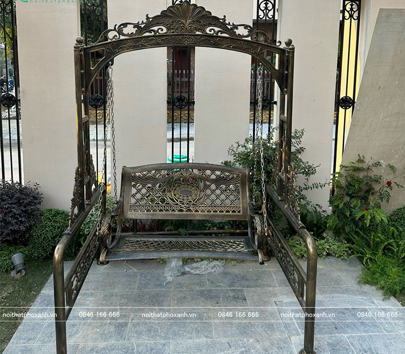 X&iacute;ch đu full hợp kim nh&ocirc;m đ&uacute;c ngo&agrave;i trời s&acirc;n vườn, biệt thự XD-FN