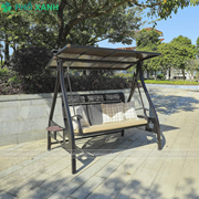 Xích đu nhôm đúc sân vườn mái che năng lượng mặt trời XDNK-3CNLNGANG