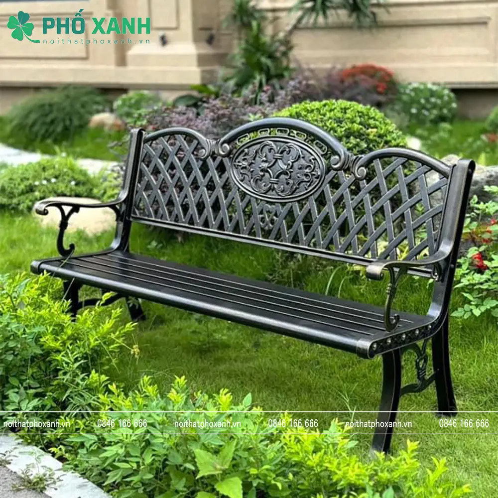 Ghế công viên nhôm đúc sân vườn GCV-150NHD