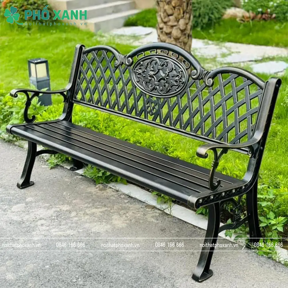 Ghế công viên nhôm đúc sân vườn GCV-150NHD