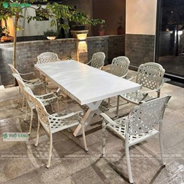 Bộ bàn ghế thu gọn thông minh nhôm đúc BND-TG18090TK