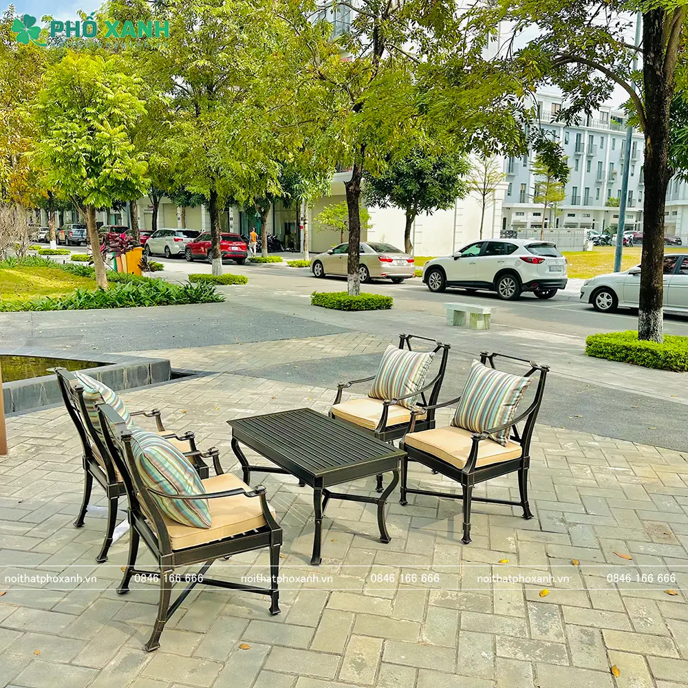 Bộ sofa hợp kim nh&ocirc;m đ&uacute;c ngo&agrave;i trời, s&acirc;n vườn SF-DND