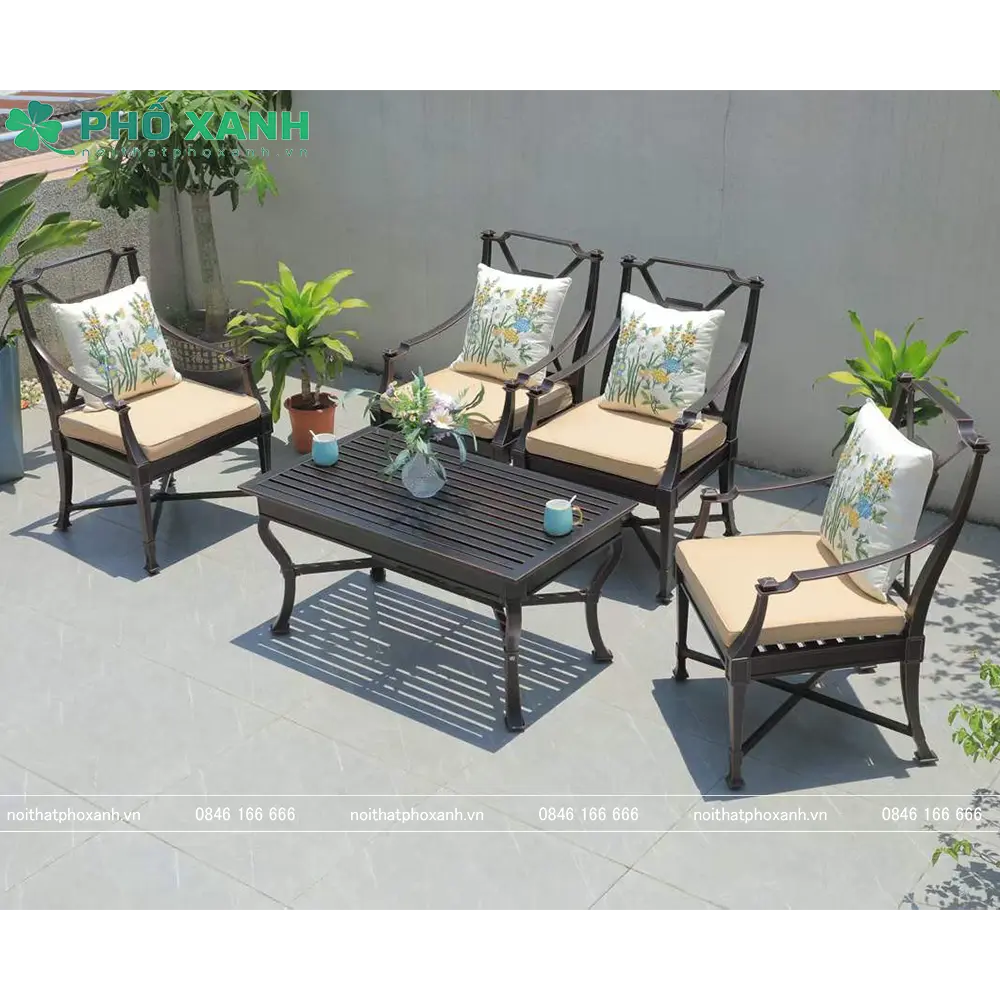 Bộ sofa hợp kim nhôm đúc ngoài trời,sân vườn SF-DND