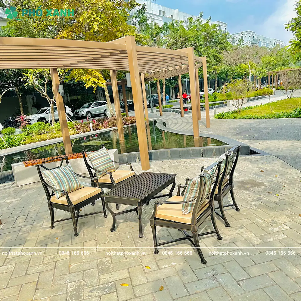 Bộ sofa hợp kim nhôm đúc ngoài trời,sân vườn SF-DND